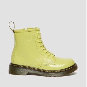 NEW DOC MARTENS: Junior 1460 LIME GREEN DISTRESSED PATENT